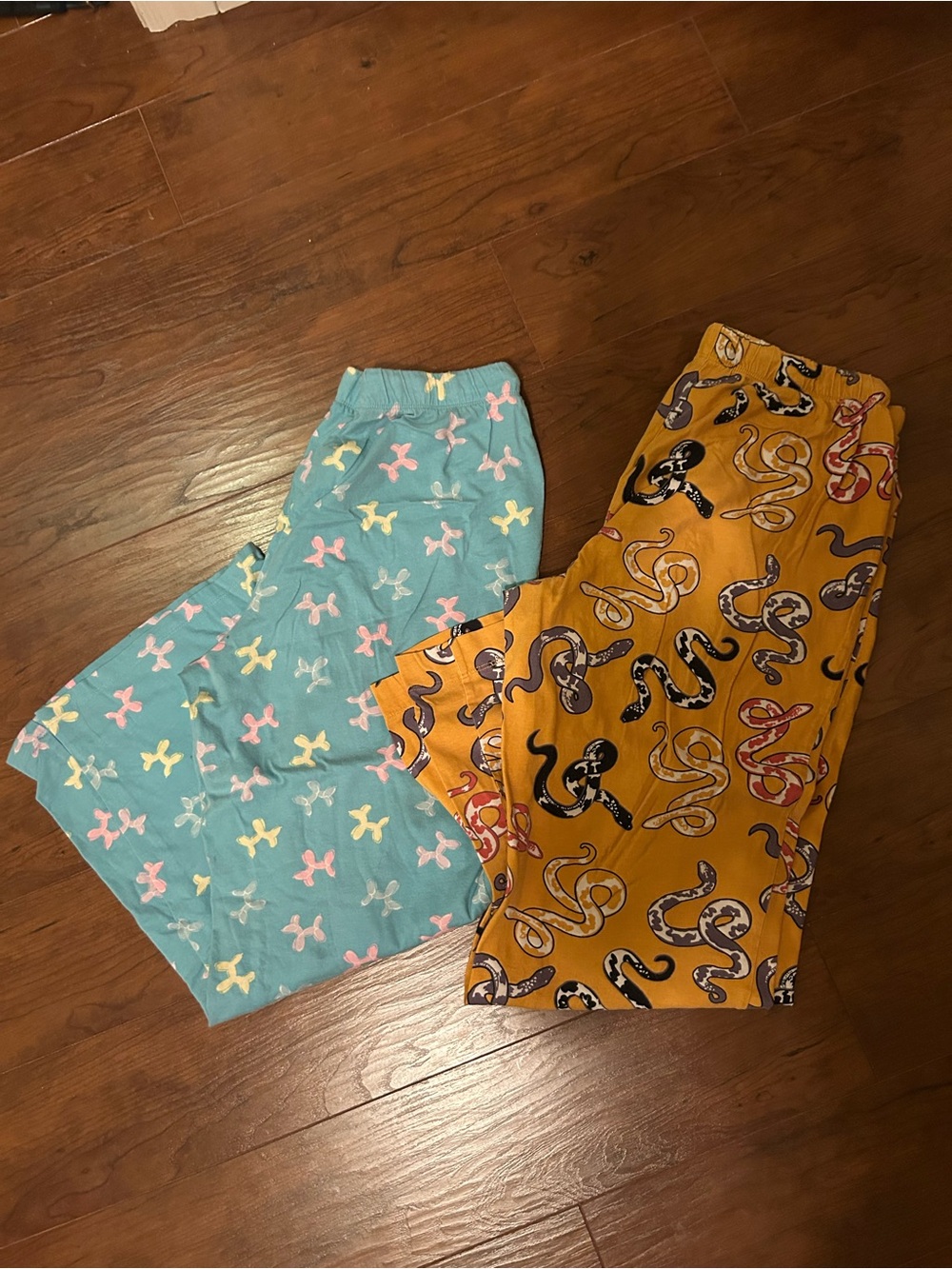 Joe Fresh Pajama Bottoms - Blue with Pastel Balloons & Mustard Snake Print